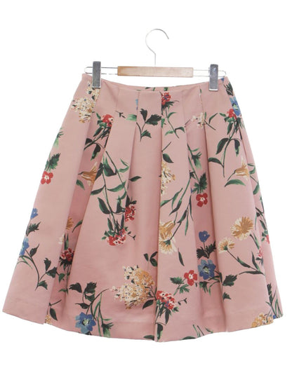 エムズグレイシー 727549 スカート 38 ピンク フラワーモチーフ タック ITRJ47GC9X3O