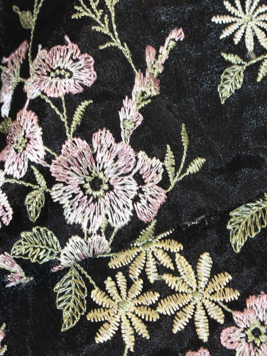 トッカ OPTOIW0440 ワンピース 4 ブラック フラワー 刺繍 ITNRL4BKN4CO