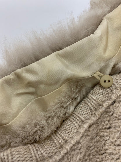 フォクシーブティック Knit Jacket Cashmere Zip 34527 カーディガン 38 ベージュ チンチラファー ITSO8AMMR1SX