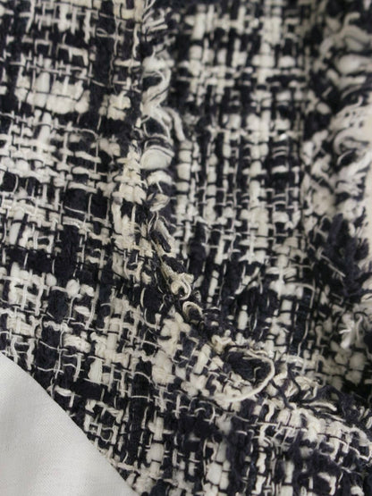 ルネ 6416490 ワンピース 38 ネイビー/ホワイト TISSU ツイード ITCVXZ79BMMM