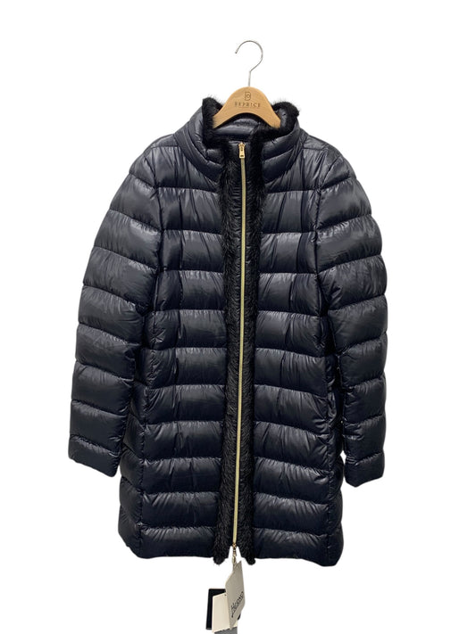 ヘルノ PI0713D 12017 9300 ダウンコート 46 ブラック ミンクファー IT4S7QV5ND4S