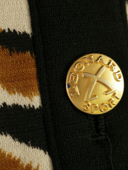 レオナールスポーツ コート M ブラウン レオパード ウール IT2HDX6Y0F8Y 【SALE】