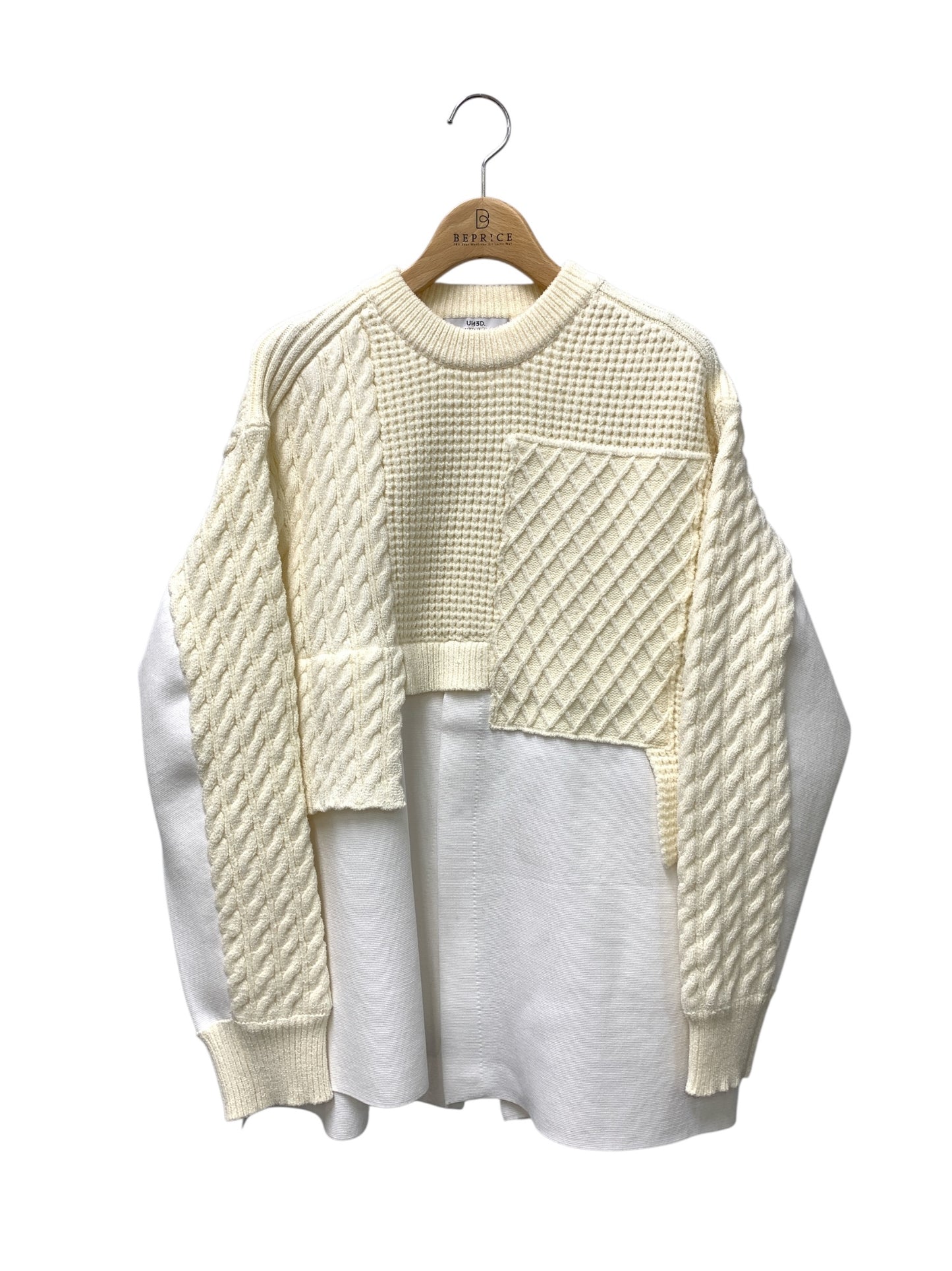 アンスリード CABLE LAYER KNIT TOP 522562600201-01 F ホワイト 25aw IT51AKZFN5WY