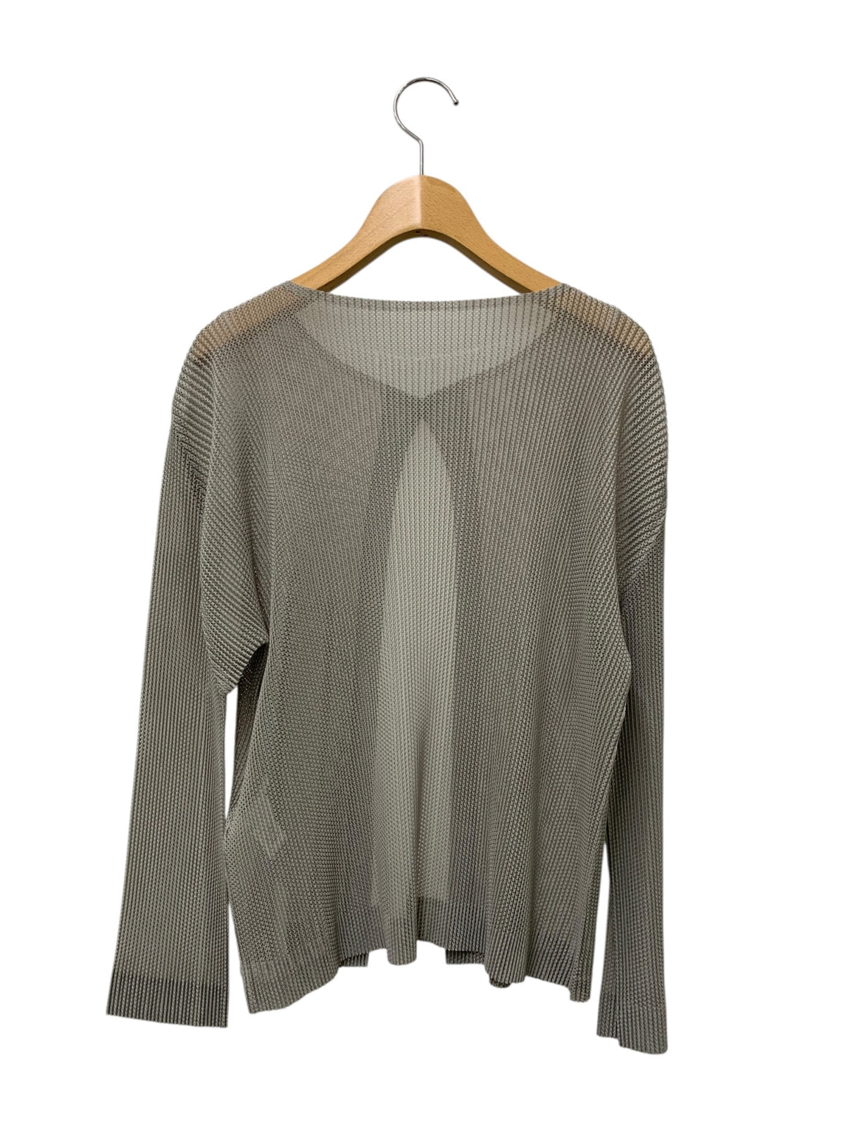 PLEATS PLEASE プリーツプリーズイッセイミヤケ カーディガン PP43-F0262 メッシュ プリーツ グレー 3 ITE77VVTLHEO