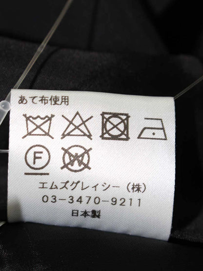 エムズグレイシー RibbonxCheck Skirt 817507 スカート 38 ブラック ITKG60YTQAIW