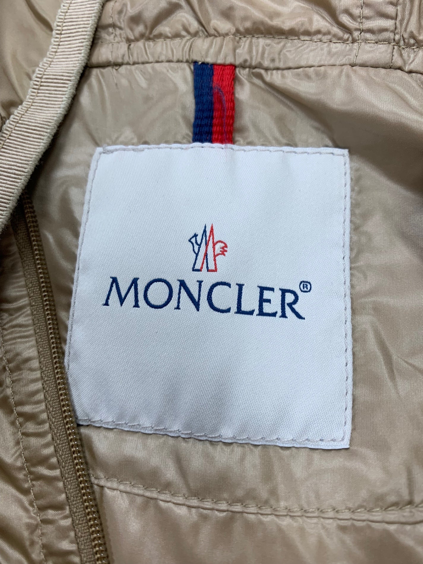 モンクレール ZOELIE 210934617005 ナイロンジャケット 0 ベージュ ダブルジップ スナップボタン ITM3YMCHDL28