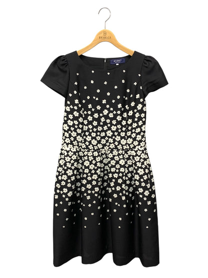 エムズグレイシー 211309 ワンピース 40 ブラック グログラン素材小花柄 IT3G3IZ887HS