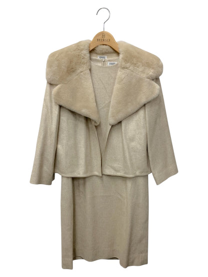 フォクシーブティック 10670 ワンピース セットアップ 40 ベージュ ヌートリア ファー カシミヤ シルク ITMM5TPUZOKW