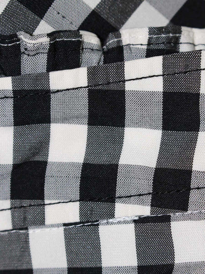 エムズグレイシー 216307 パンツ 40 ブラック/ホワイト ギンガムチェック IT7Y6DUD72MK