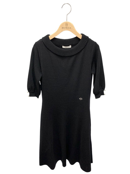 ルネ 6022090 ワンピース 34 ブラック ニット ストレッチ ドレス パール ITN7RKFQGXW0 【SALE】