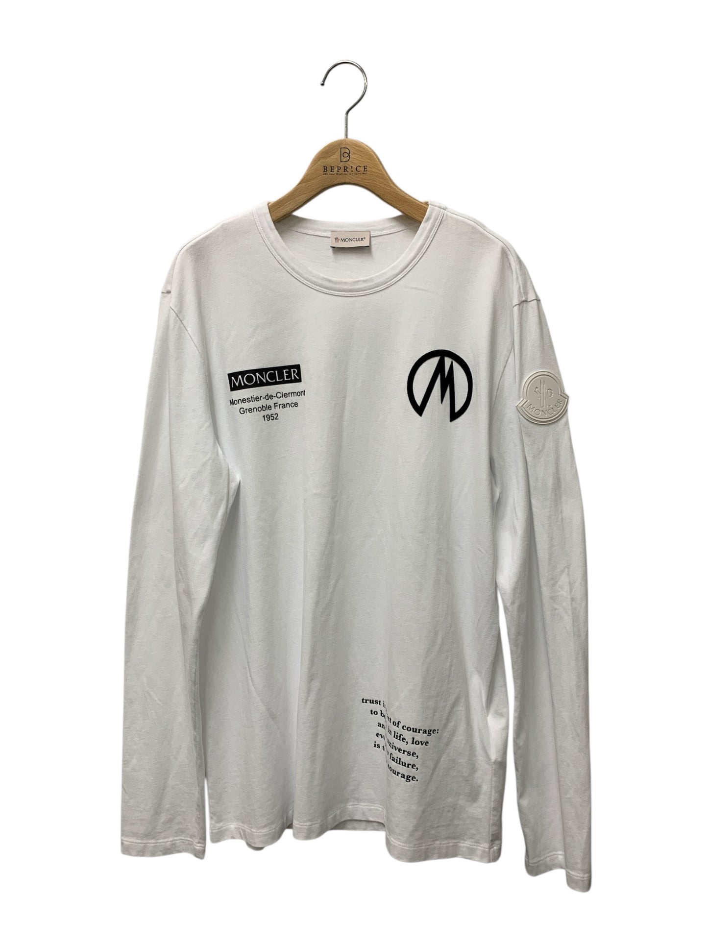 モンクレール MAGLIA T-SHIRT M/LUNGA LS T-SHIRT F20918D70710 8390T L ホワイト シリコンバッチ ロングTシャツ ITBG891QG6QG