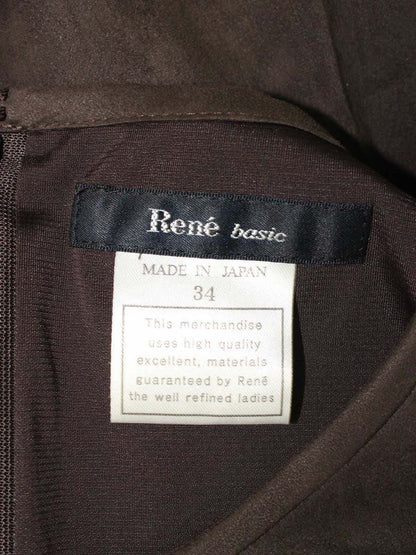 ルネ basic 5736340 ワンピース 34 ブラウン スエード フラワーモチーフ IT4A70CCSWN4 【SALE】