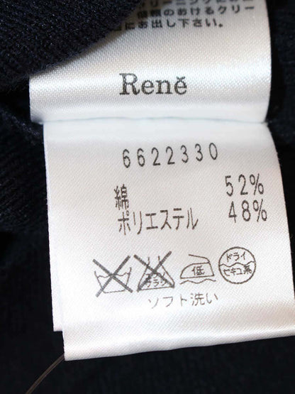 ルネ 6622330 ワンピース 38 ネイビー レースアップ ニット ITA8Q5OEAE7Y