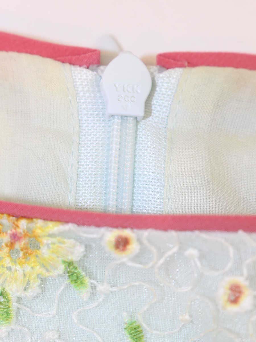 トッカ OPTOBA0655 ワンピース 0 ブルー フラワー刺繍 IT3P2ZSLMRFR