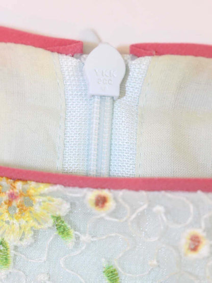 トッカ OPTOBA0655 ワンピース 0 ブルー フラワー刺繍 IT3P2ZSLMRFR