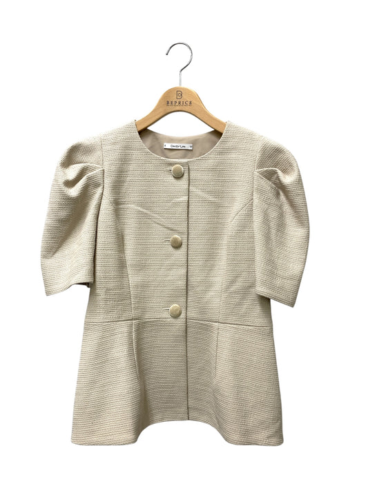 デイジーリン Lady Puff Tweed 07283 ノーカラージャケット 42 ベージュ ツイード IT144C7PXSW8