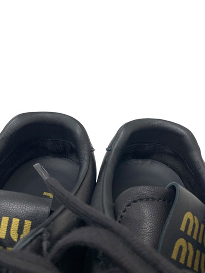 ミュウミュウ プリューム ナッパレザー スニーカー  5E114E_038_F0002_F_005 38.5 ブラック ITJ3OM64TLPK 【SALE】