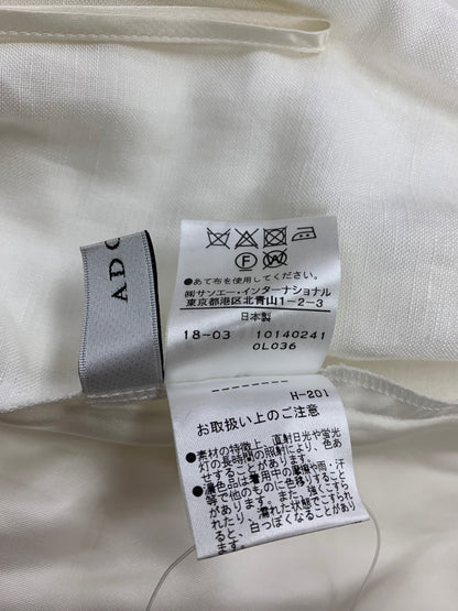 アドーア 531-8120515 スカート 38 ホワイト 麻 ウエストギャザー ITNOZJO6YK68 【SALE】