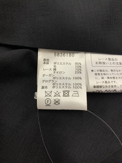 ルネ basic 5836180 ワンピース 36 ネイビー レース フリル フレア IT0TMM9W0ON3