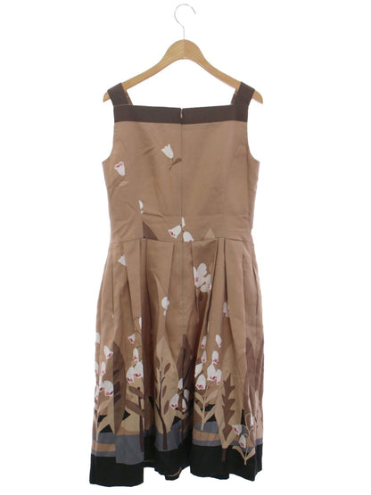 エムズグレイシー ロマンティックプリントドレス 011344 ワンピース 38 ブラウン IT8MTZCYIRI6