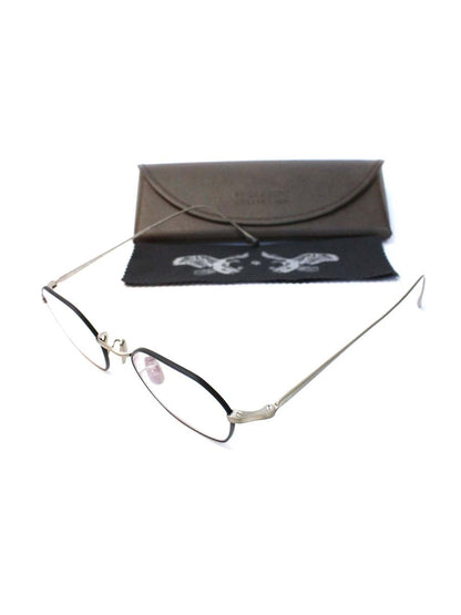 BJクラシックコレクション PREM-140 NT メガネ シルバー/ブラック ヘキサゴン メタルフレーム Pure Titanium PREMIUM C7-5R IT7ZMPTP58PI