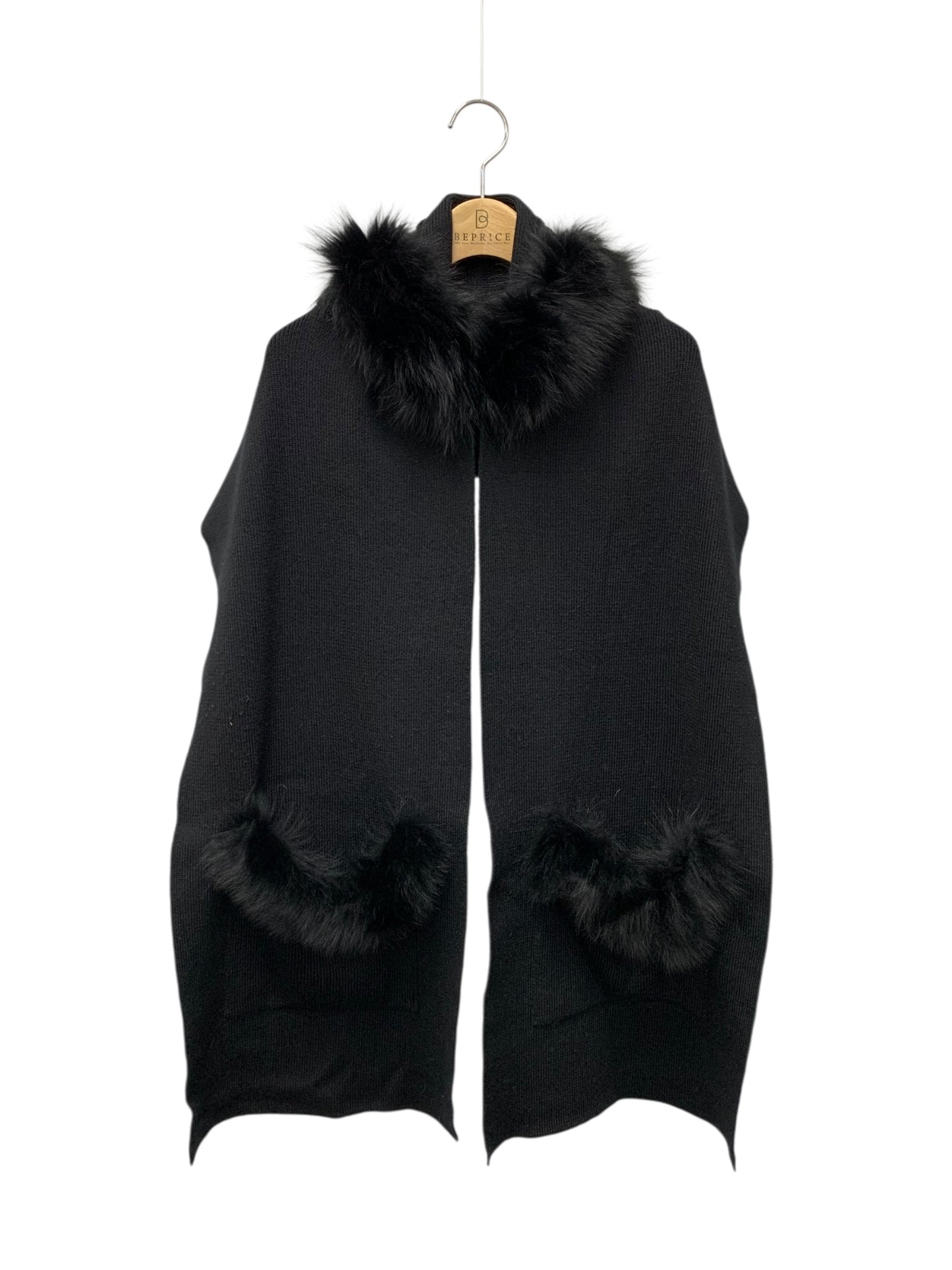 エムズグレイシー 996505 ショール ブラック ストール フォックスファー フード ITHN8DE53QJU