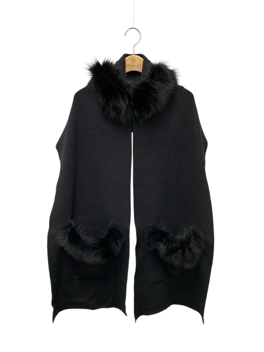 エムズグレイシー 996505 ショール ブラック ストール フォックスファー フード ITHN8DE53QJU