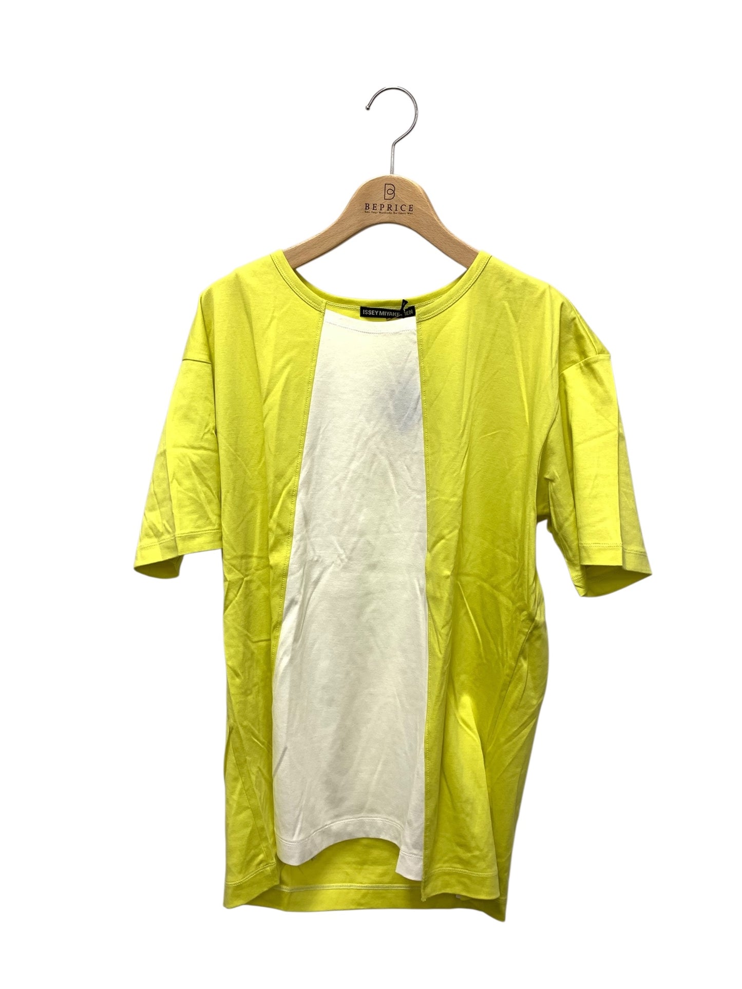 イッセイミヤケメン ME81-JK267 Tシャツ 2 イエロー バイカラー ITK6ATIMAC9K