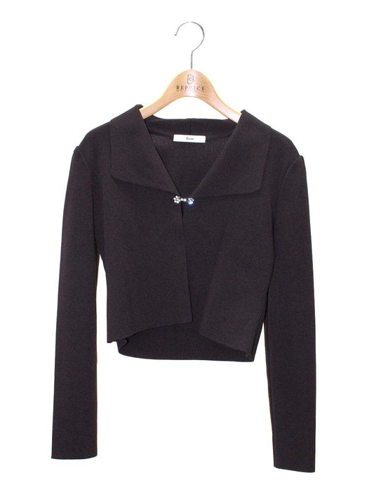 ルネ 6842990 カーディガン 34 ブラウン パール フラワーストーン ボレロ IT3E5PN679L8