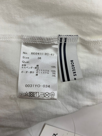 ボーダーズアットバルコニー SUSPENDER TEE カットソー 36 ホワイト フリル ITXVEOTB4FCE