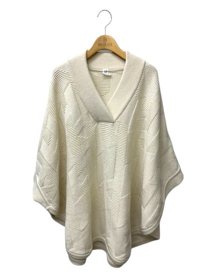 エルメス PULL INSPI CAPE 3H2602D4A338 ケープ ニットセーター 38 ホワイト Hパターン ウール 【SALE】