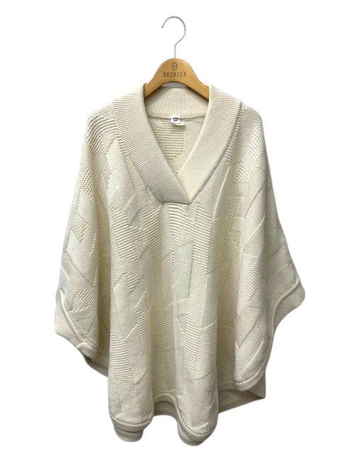 エルメス PULL INSPI CAPE 3H2602D4A338 ケープ ニットセーター 38 ホワイト Hパターン ウール 【SALE】