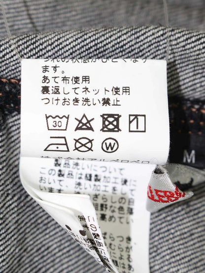 アルベロベロ 518593 クロップドパンツ M ブラック デニム パッチワーク ITC1D1CINPSO