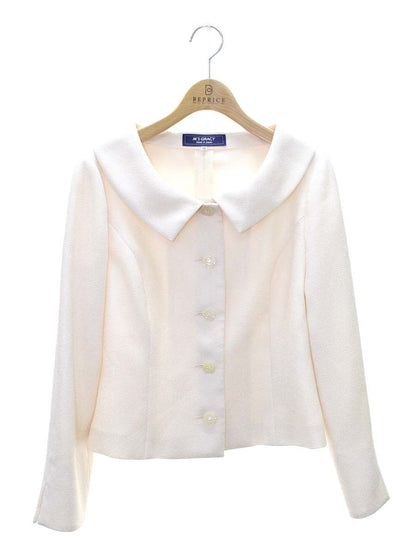 エムズグレイシー 914110 ジャケット 38 アイボリー カメリアボタン ラインストーン ITZACHJYH3IO