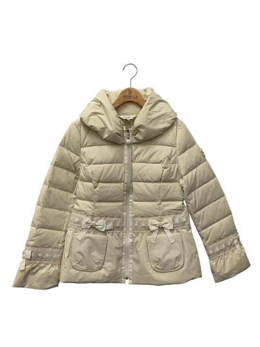 スーパービューティー ダウンジャケット 40 アイボリー リボン パール 刺繍 IT75NWXBQ6V4