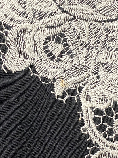 エムズグレイシー 527142 スカート 40 ブラック フラワー 刺繍 フレアー IT0WAMW2CVXE