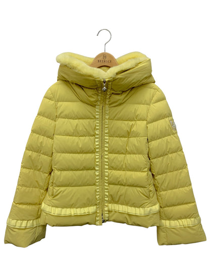 エムズグレイシー フェイクファー付き ショート 319606 ダウンジャケット 38 イエロー フリル ITPK9J3HIXQE