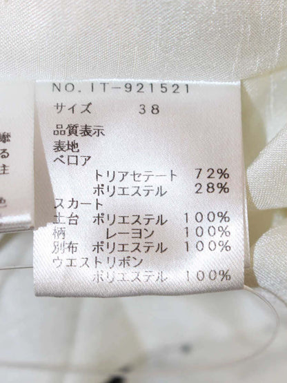 エムズグレイシー 921521 ワンピース 38 ブラック フラワーモチーフ バルーン ベロア 切替 IT26QMO72UMM