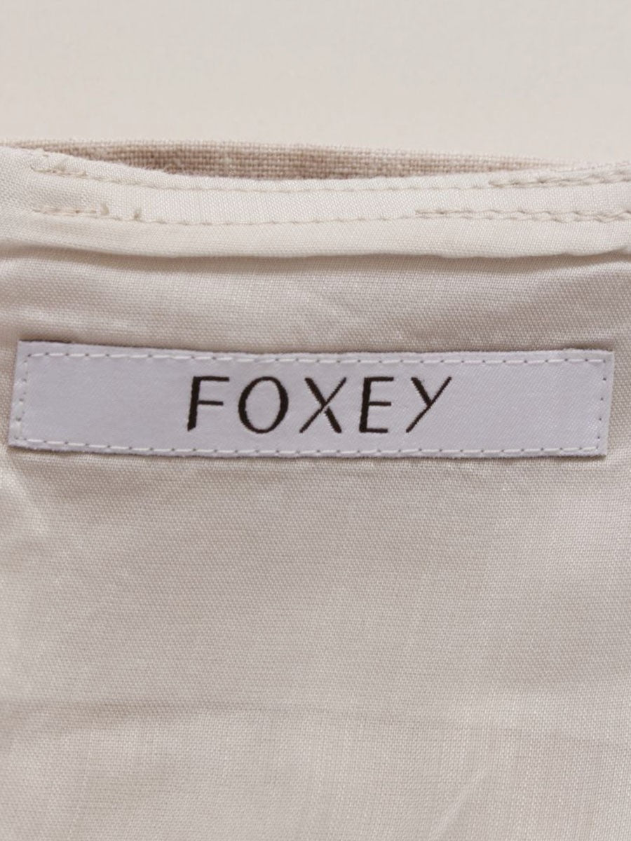 フォクシーブティック Dress Cote d'Azur 34330 ワンピース 38 ベージュ リネン 麻 IT4HD8JUZJWE