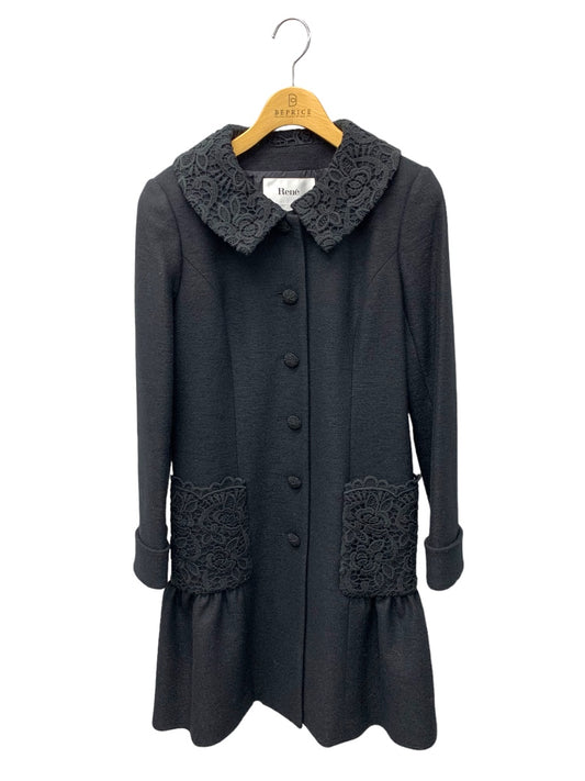 ルネ TISSUE Fancy Tweed Coat 6248100 36 ブラック  マリアケント フラワー ITYEY20U0QQV 【SALE】