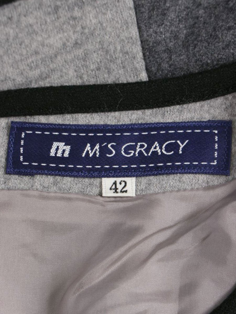 エムズグレイシー 521550 ワンピース 42 グレー ウール バイカラー IT4GA7RFOL4G