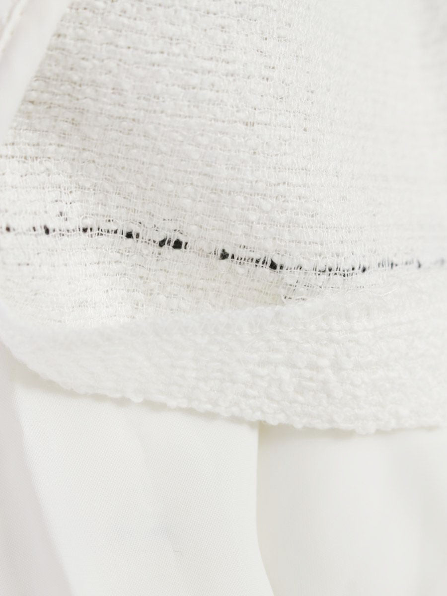 エムズグレイシー 011101 ワンピース 36 ホワイト リボン ボーダー IT362SS4MVBK 【SALE】