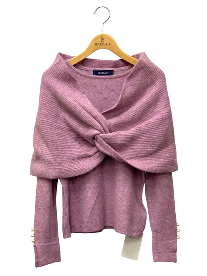 エムズグレイシー Off Shoulder Knit 818596 ニット セーター 38 パープル ITZ63APG5P3U 【SALE】