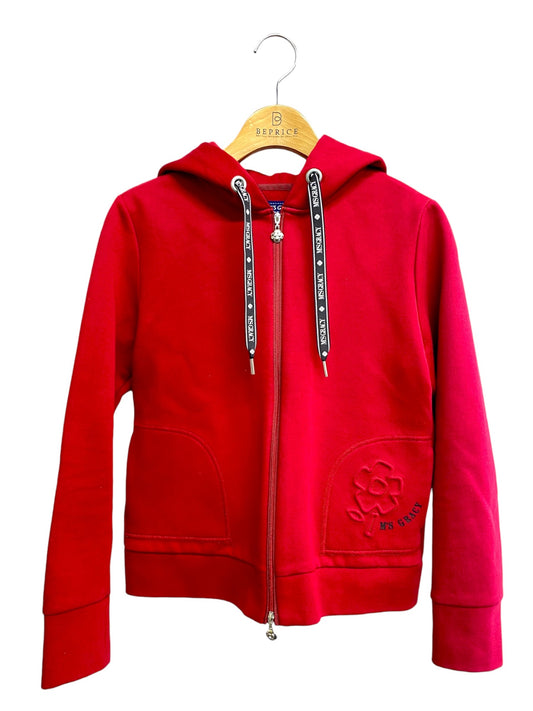 エムズグレイシー 815518 パーカー 38 レッド フード 花 IT1NRZQIPI16