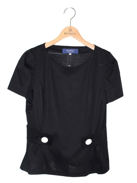 エムズグレイシー Monotone Cut sew 815312 Tシャツ カットソー 40 ブラック IT4JTHMOP3KY