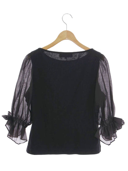 エムズグレイシー 015326 カットソー 40 ブラック シアースリーブ ITH0X6UEJHSA