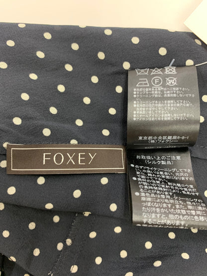 フォクシーブティック ヴェロニク ブラウス 42689 シャツ 38 ネイビー 水玉 ドット ITSBX70U7IRS