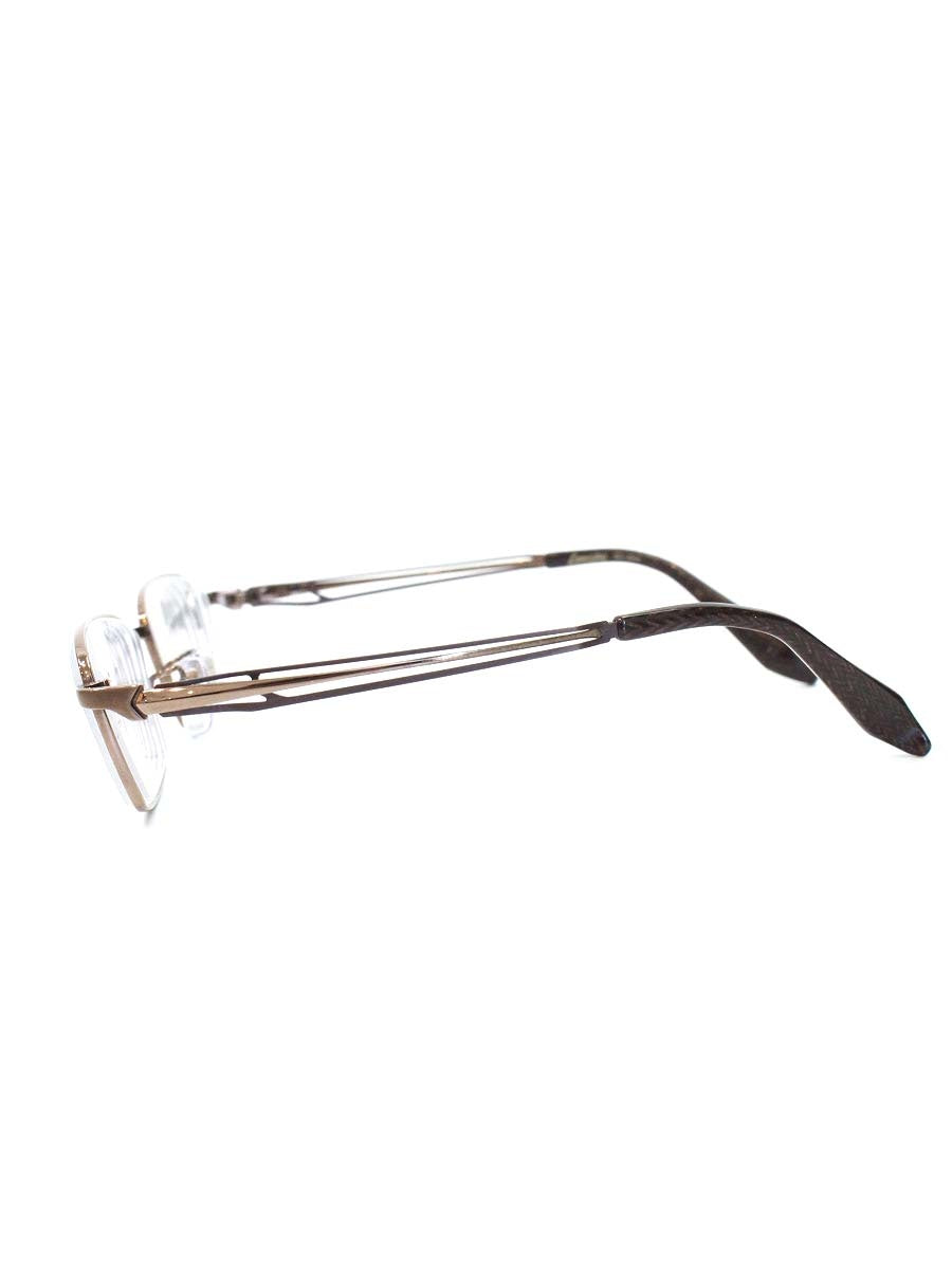青山眼鏡 Banerino BO-3044 メガネ ブラウン メタルフレーム フルリム スクエアシェイプ 1P IT736TNXXX4V