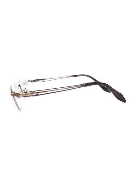 青山眼鏡 Banerino BO-3044 メガネ ブラウン メタルフレーム フルリム スクエアシェイプ 1P IT736TNXXX4V