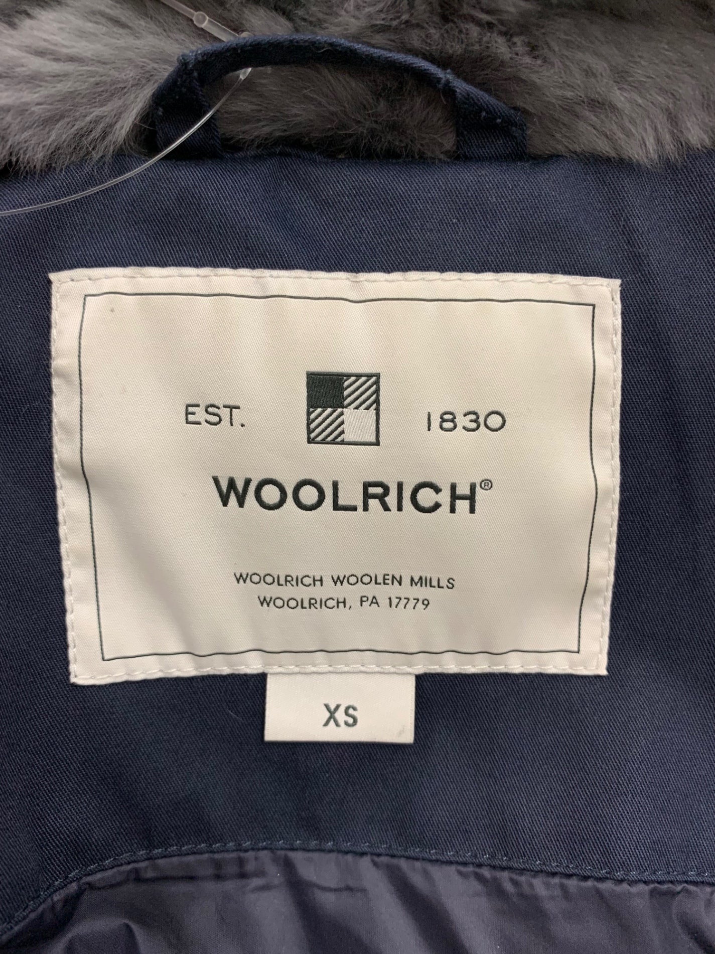 ウールリッチ COCOON PARKA WWCPS2869 ダウンコート XS ネイビー 中綿 ラビットファー ITH2WUFN1DEE